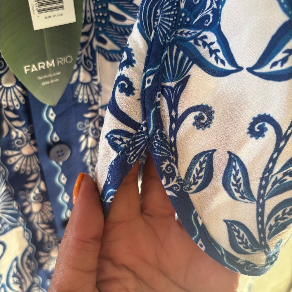 FARM Rio Blue and White Men Shorts set - Picture 12 of 16